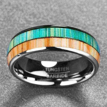 Orbit Rings Tungsten Carbide Eclipse Turquoise